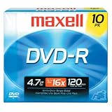 Maxell 16x Write-Once DVD-R - 10 Pack