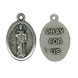 St. Jude Pewter Medal 22mm X 16mm 18 Stainless Steel Chain M17
