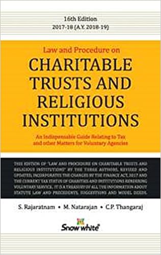 LAW AND PROCEDURE ON CHARITABLE TRUSTS AND RELIGIOUS INSTITUTIONS 