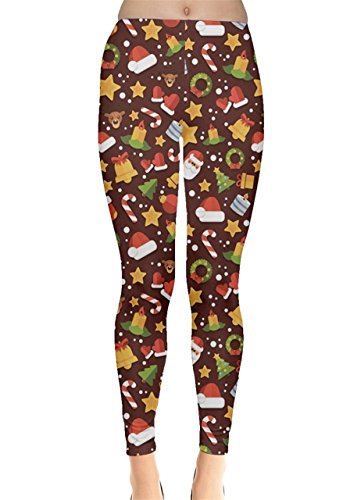 CowCow Womens With Christmas Elements In A Flat Style Leggings