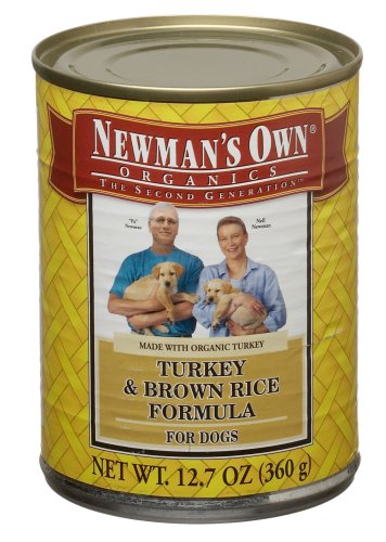 Newman's Own Organics Turkey & Brown Rice Formula for Dogs, 12.7-Ounce Cans (Pack of 12)