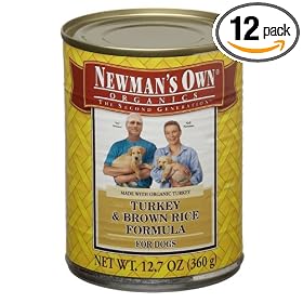 Newman's Own®Organics Turkey & Brown Rice Formula For Dogs, 12.7-Ounce Tins (Pack of 12)