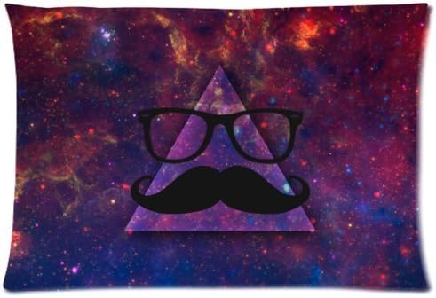 Mustache And Glasses Nebula Galaxy Pattern Pillowcase-Comfortable Custom Rectangle Pillowcase 20x30 (one side)