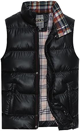 Only Faith Men's Casual Stand Collar Sleeveless Sport Waistcoat XXX-Large Black