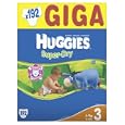 Huggies Size 3 Super-dry Nappies Giga Box of 192 Nappies'