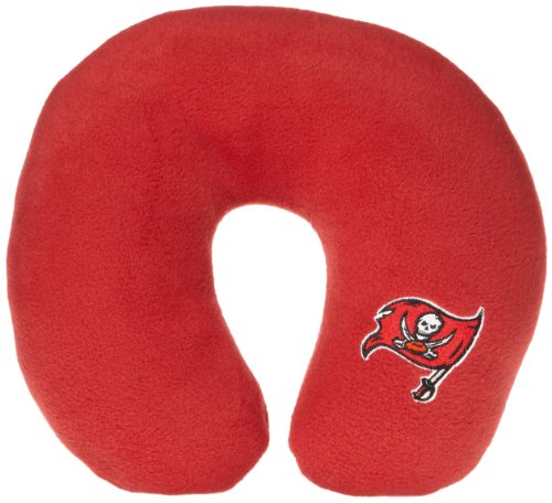 NFL Tampa Bay Buccaneers Embroidered U-Shaped Fleece Travel Neck Pillow (Red)