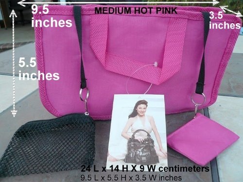 $ 13.99 FREE SHIP USA NEW HOT PINK Hand BAG Organizer/purse/tote Insert Addon Organizer -A Must for All Bags. Switch Bags in Seconds!