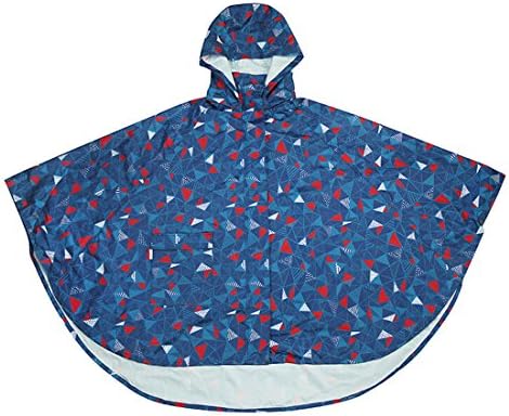 Trustworthy Buy Unisex Rain Poncho Rain Jacket Long Raincoat Outdoor Geometric Patterns (Blue Poncho)