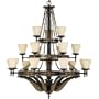 Quoizel IM5018HL Imperial 56-Inch Three Tier Chandelier With 18 Uplights with Mottled Cream Glass, Heirloom Finish