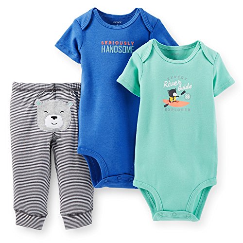 Carter's Baby Boys 3 Piece Bodysuit & Pant Set (Nb-24 Months)(bear)
