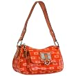 Women's Naomi Orange Signature Printed Synthetic Leather Hobo by Guess