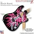 Lightning Pink WraptorSkinz Skin fits Rock Band Stratocaster Guitar for Nintendo Wii, XBOX 360, PS2 & PS3 (GUITAR NOT INCLUDED)