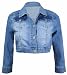 Cropped Denim Jacket New Ladies Cropped Faded Denim Womens Three Quarter Length Sleeve Pocket Short Jean Jacket