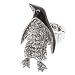 Silver tone stretch band ring with penguin focal of crystal rhinestones. Silver tone stretch band ring with penguin focal of crystal rhinestones.