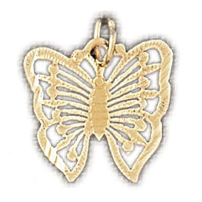 Cheap Girls Jewelry Dazzlers Solid 14k Gold Butterfly Charm Pendant Available in three colors from jewelsberry (weights: 0.7 grams only) For Sale