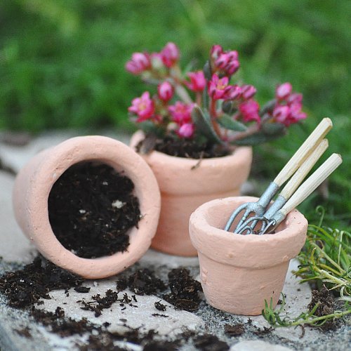 Miniature Fairy Garden Tiny Pots, Set of 3