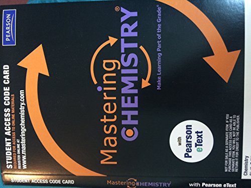 masteringchemistry with pearson etext valuepack access card for chemistry