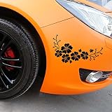 Deqna（TM）1PCユニバーサル車の壁ノートパソコン花デカールステッカー車の装飾ステッカーカースタイリングアクセサリー