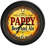 Pappy 's Beer and Ale Black Cascading Pub Style Wall Clock