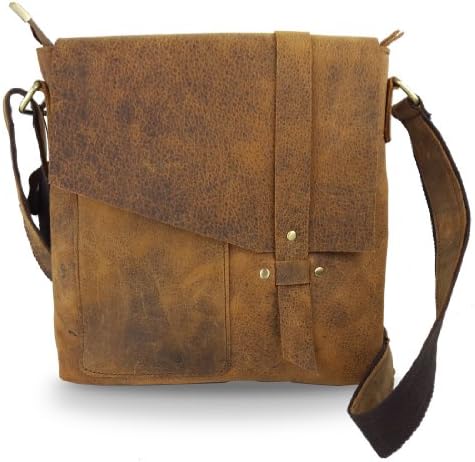 Handtailor Coffee Leather Casual Style Messenger Bag. Mens Bag. Ipad Mini Bag-1088