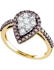 0.99CTW COGNAC DIAMOND LADIES FASHION RING