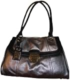 Women's B MakowskyLeather Purse Handbag Orchard East/West Tote Pewter/Black