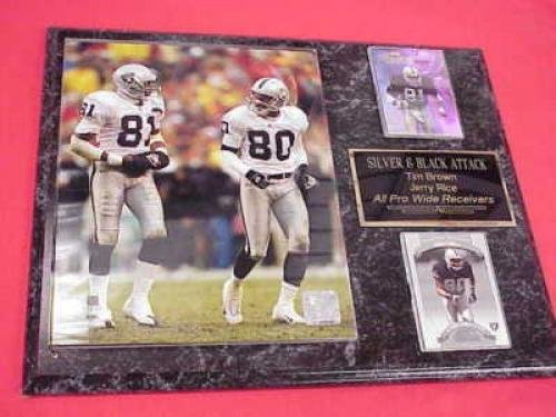 Raiders Tim Brown Jerry Rice 2 Card Collector Plaque