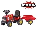 Falk Ride On Red Farmer Tractor & Trailer