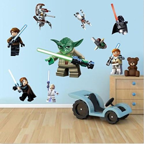 LEGO YODA Star War 9 Characters Decal Removable WALL STICKER Kids Room Decor Art # sw10