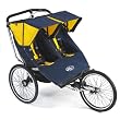 Performance Series Double Jogger Stroller - Navy/Yellow