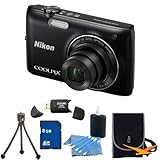 Nikon COOLPIX S4100 14MP Black Digital Camera 8GB Bundle - Includes COOLPIX ....