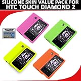 Silicone Skin 4 pc. Value Pack for your HTC Touch Diamond 2 (Yellow, Orange ....