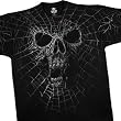 Web Skull T-Shirt, Black Widow SKull Liquid Blue Full Shirt Designs