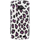 Crystal Hard Shield Faceplate Cover Rubberized Case With PURPLE LEOPARD Des ....