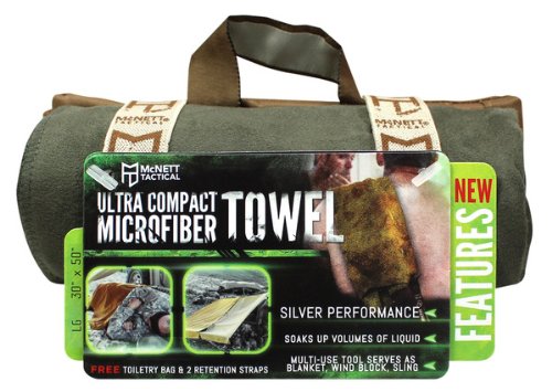 McNett Tactical Ultra-Compact Microfiber Towel, Olive Drab Green, Medium