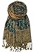 Achillea Soft Silky Reversible Paisley Pashmina Shawl Wrap Scarf w/Fringes (Dark Seagreen)