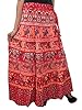 Boho- Chic Wrap Skirt Elephants Print Cotton Wrap Around Skirts, Trendy Fashion