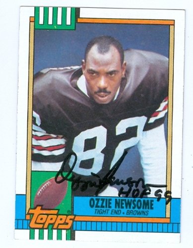 Ozzie Newsome Autographed/Hand Signed Football Card (Cleveland Browns) 1990 Topps #168