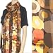 FUCircles130AS Lightweight Satin and Sheer Stripe Circles Fashion Scarf / Sash / Wrap / Belt - Brown / Gold / Gray / Orange