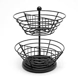 Lipper International 8637 2-Tier Revolving Coffee Pod Basket with Dividers, Black