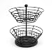 Lipper International 8637 2-Tier Revolving Coffee Pod Basket with Dividers, Black