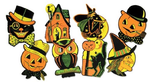 Retro Halloween 70's Decorations Die Cut (Set of 8)