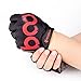 BOODUN Cycling Gloves with Shock-absorbing Foam Pad Breathable Half Finger Bicycle Riding Gloves Bike Gloves B-001, Black with Red Logo, XX-Large