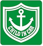 imoninn CHILD in car ステッカー　【マグネットタイプ】　No.14　イカリ　（緑色）