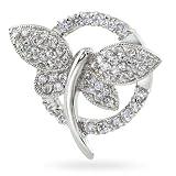 Bling Jewelry Sterling Silver CZ Pave Mini Dragonfly Circle Pendant Necklace