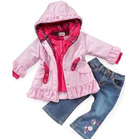 Nannette Baby Girls Jacket & Jeans Set, 3-piece - 12 Months