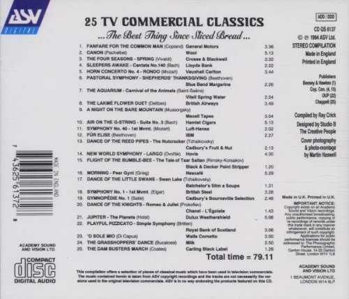 Cover image : 25 TV Commercial Classics