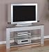 Plasma/ LCD TV Media Stand with Contemporary Style in Glossy Silver Finish