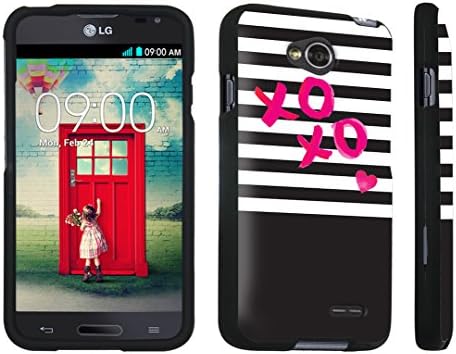 DuroCase ® LG Optimus L70 / LG Optimus Exceed 2 Hard Case Black - (XOXO Love)