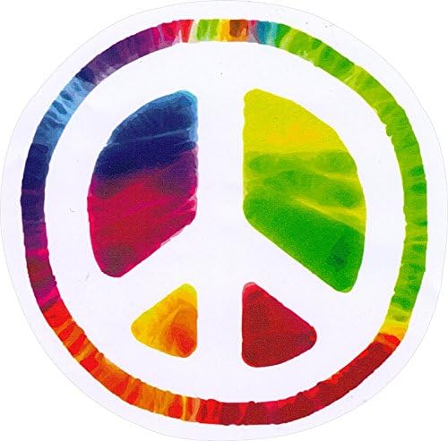 Psychedelic Peace Sign - Peace / Anti-War Small Bumper Sticker / Decal (4" circular)